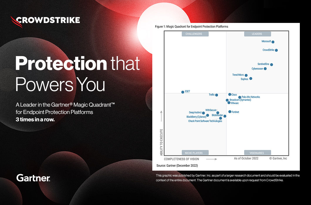 Three Times a Leader: CrowdStrike Named a Leader in Gartner® Magic Quadrant™ for Endpoint Protection Platforms