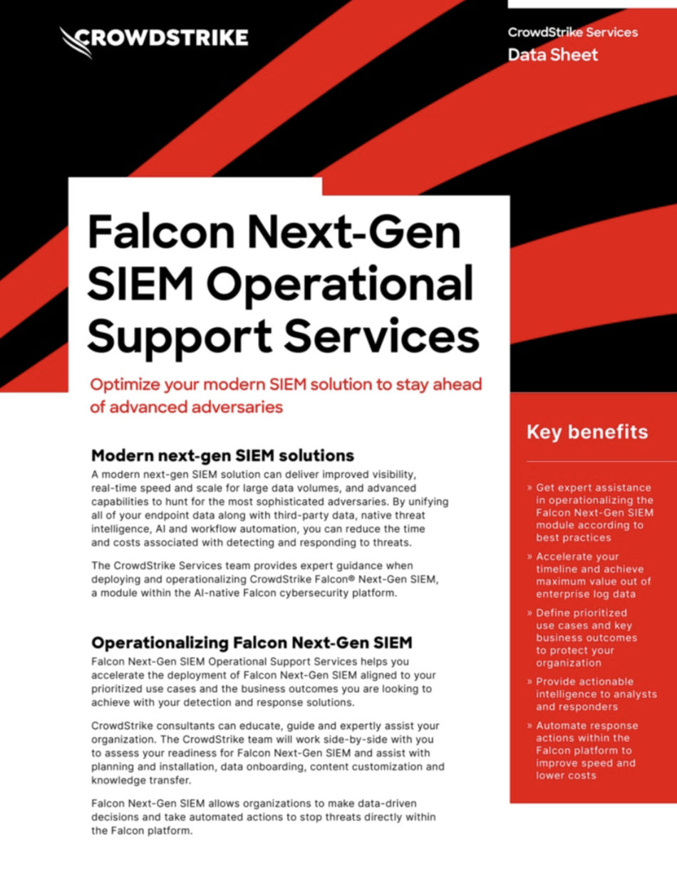 Falcon next-gen operational support