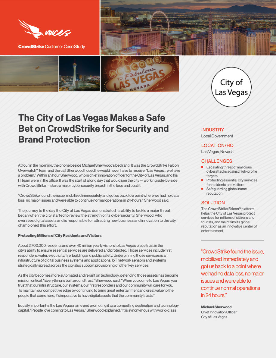 CrowdStrike City of Las Vegas Case Study Cover